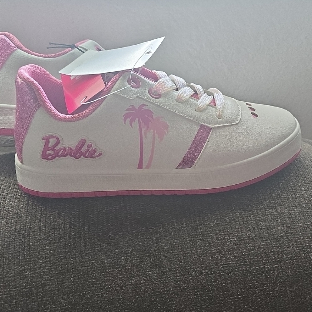 Barbie Pink and White Palm Sneakers